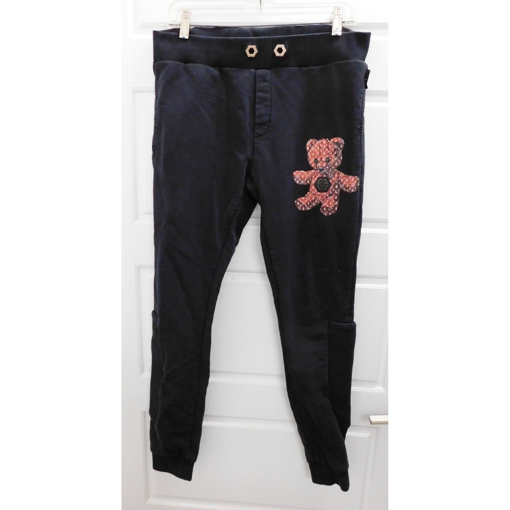 Philipp Plein Teddy‎ Bear Black Joggers Activewear For Men Size Large